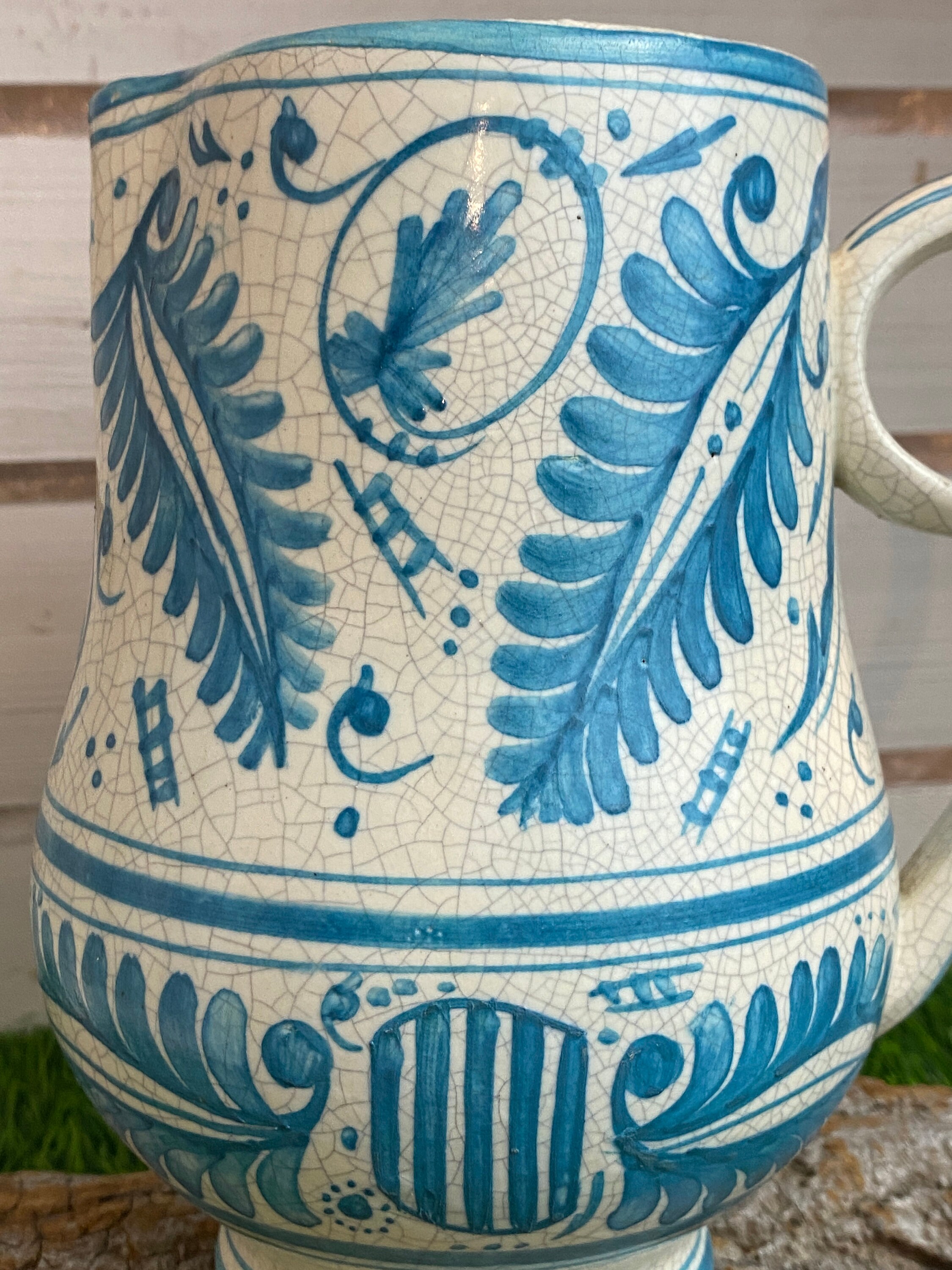 Spanish Benlloch España Mid Century Modern Handmade Crackle Glaze