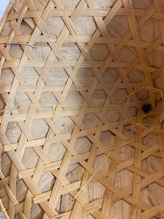 Old palm leaf hat, Java Indonesia, vintage headge… - image 5