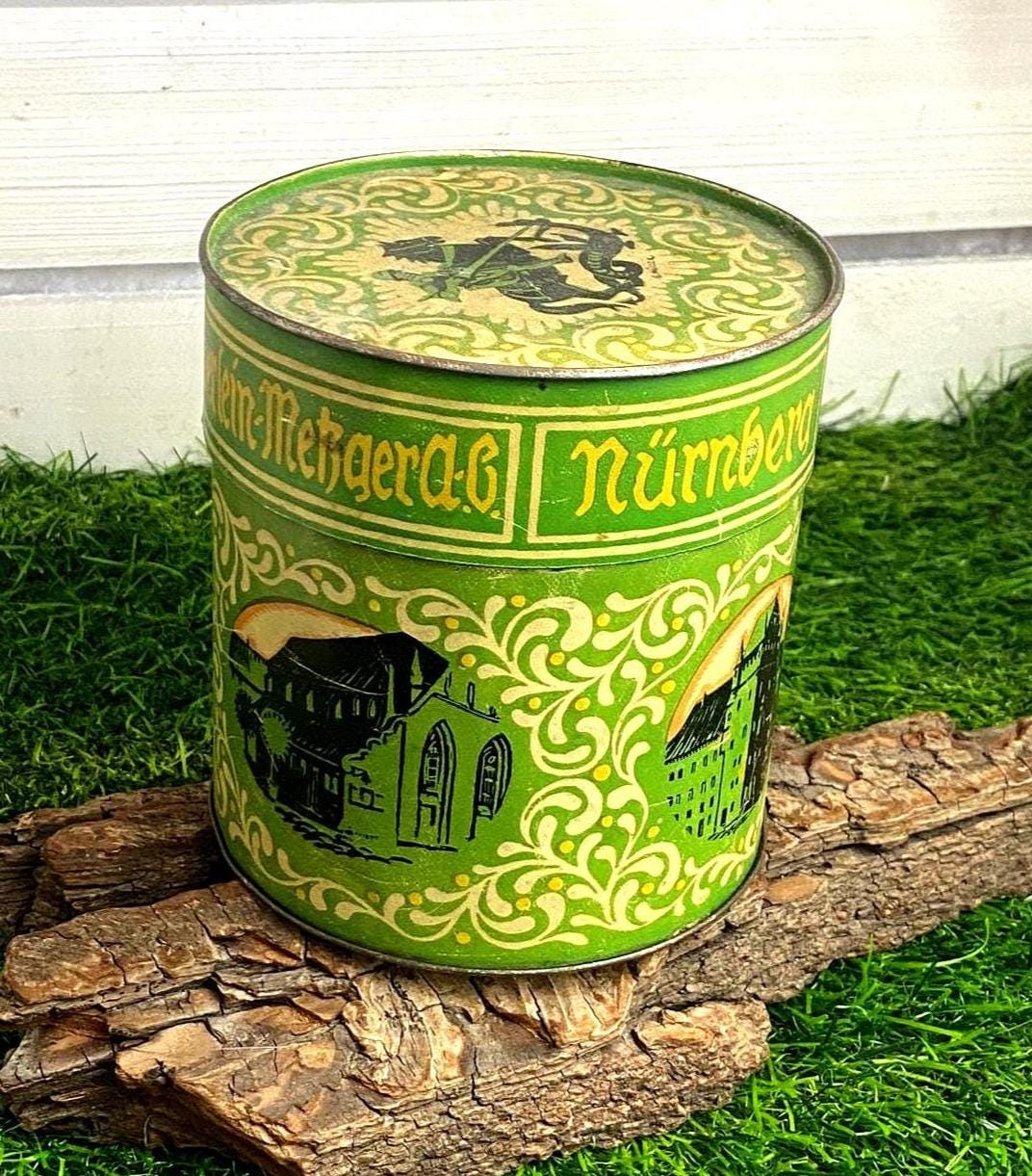 Grüne vintage dose