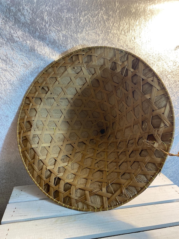 Old palm leaf hat, Java Indonesia, vintage headge… - image 4