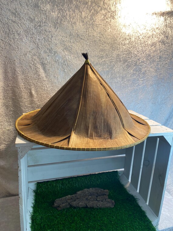 Old palm leaf hat, Java Indonesia, vintage headge… - image 8