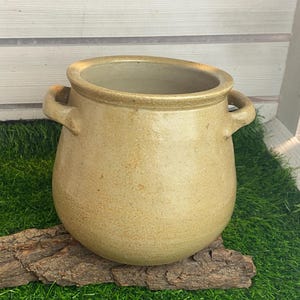 Gammal lerkruka, surkålskruka, isterkruka, confiterad kruka, stengods, lergods, förvaringskruka, vintage, brocante, lantställe, fransk lantlig inredning