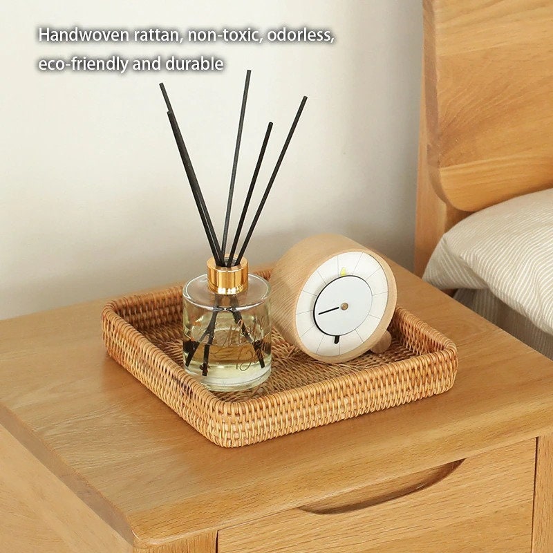 Ratán tejido a mano Cesta de almacenamiento Cuadrado Mimbre | Etsy