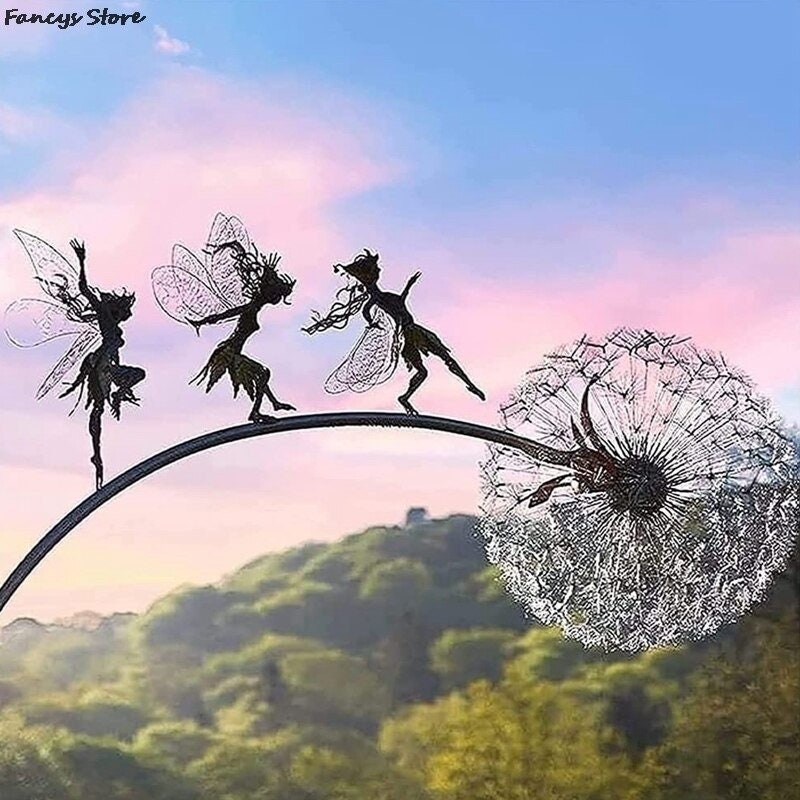 Flower Fairy Elfe Tanzen mit Pusteblume Elfe Skulptur Garten | Etsy