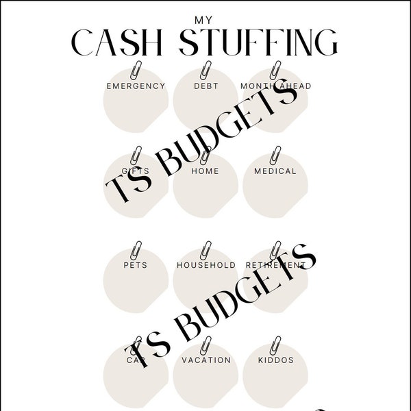 Cash Stuffing Dashboard Etsy Israel