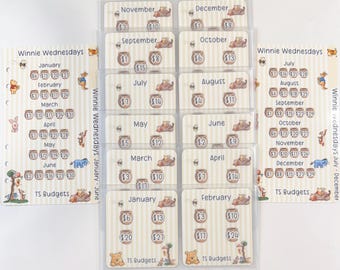 Winnie Wednesday Bundle a6/ personal size ( 2 a6/ personal size hole punched dashboards, 12 challenges with 3 pocket envelopes)
