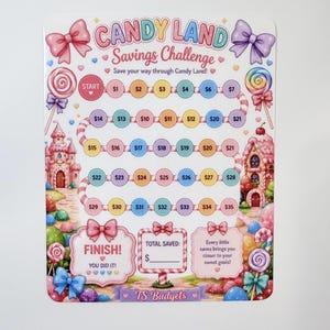 Candyland Savings Challenge A5-format (passar bäst i A5-kuvert)