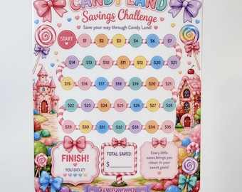 Candyland Savings Challenge a5 size (fits best in a5 envelope)