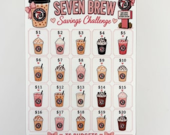 Seven Brew Savings Challenge a5 size (fits best in a5 envelope)