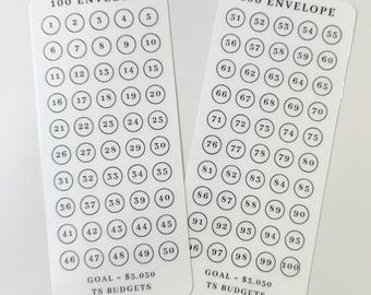 100 rastreadores de ahorro en sobres (2 rastreadores incluidos, tamaño regular, no mini)