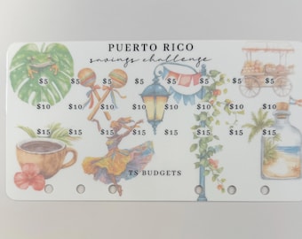Puerto Rico Savings Challenge Divider  (hole punched size a6)