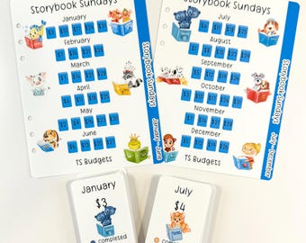 Storybook Sundays a5 micro mini bundle (2 a5 dashboard + 52 micro minis) they fit into a5 4 slot sleeves