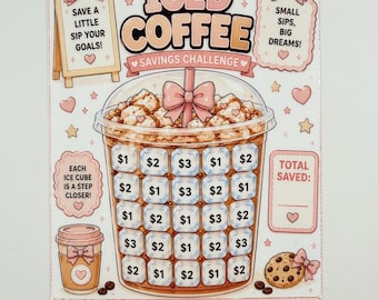 Iced Coffee Savings Challenge (fits best in a5 envelope)