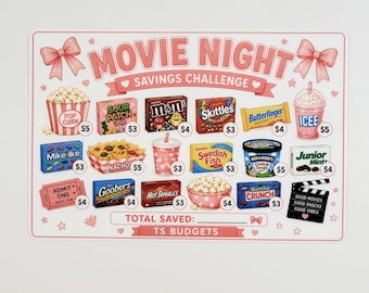 Movie Night Savings Challenge (fits best in a5 envelope)