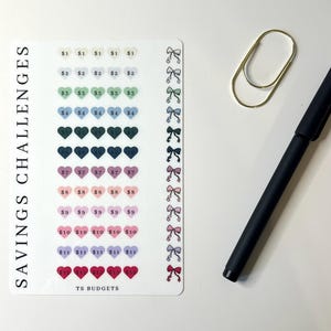 Multiuse Mini Savings Challenge Card (4x6 size laminated)