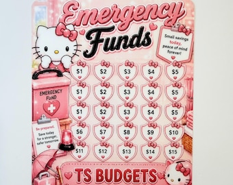 Emergency Funds Savings Challenge a5 size (fits best in a5 envelope)