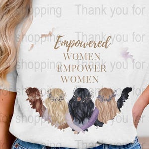 Empowered Women PNG, Digital Art, Feminist Clipart, Sisterhood Design, Strong Women Image, Girl Power, Empowerment Gift, 300 DPI