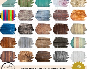 Arrière-plans pour sublimation bois et brique : 40 modèles PNG (téléchargement numérique)