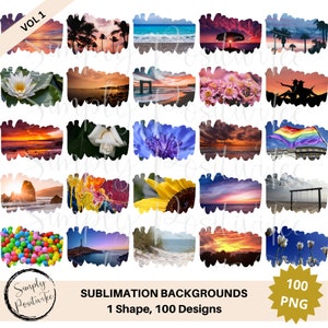 Pacote de fundo de sublimação | 100 designs de sublimação PNG | Fundo Transparente | Clipart | Vários antecedentes
