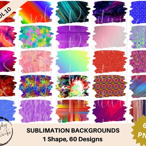 Pacote de fundo de sublimação | 60 designs de sublimação PNG | Fundo Transparente | Clipart | Vários antecedentes