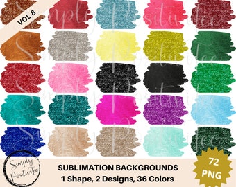 Bundel glittersublimatieachtergrond: 72 png-ontwerpen (digitale download)
