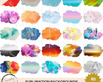 60 aquarelsublimatieachtergronden: png-clipartbundel (digitale download)