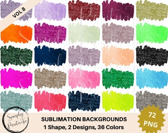 Bundel glittersublimatieachtergrond: 72 png-ontwerpen (digitale download)