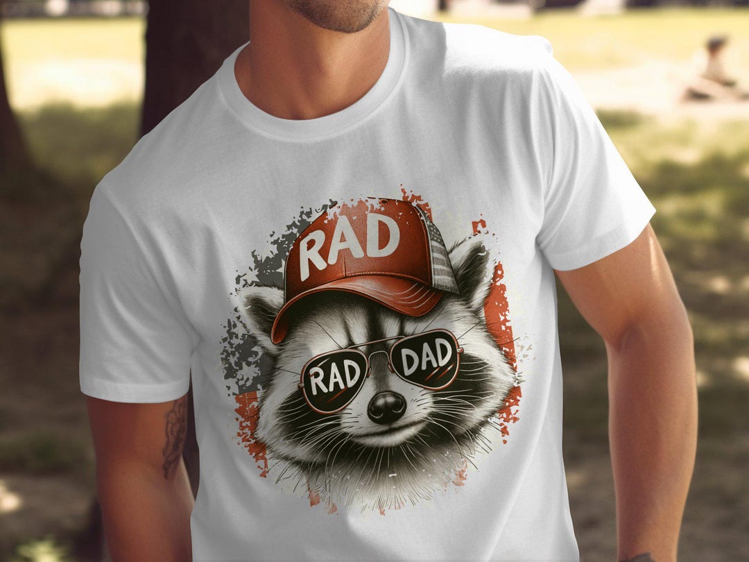 Rad Dad Raccoon PNG, Digital Download, Funny Dad Gift, Patriotic Design ...