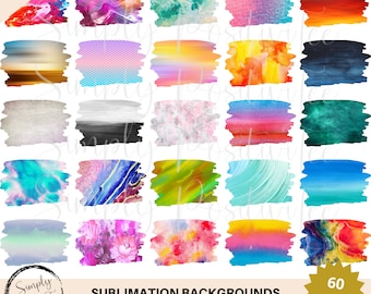 Lot d'arrière-plans pour sublimation : 60 modèles PNG (téléchargement numérique)
