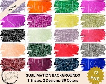 Bundel glittersublimatieachtergrond: 72 png-ontwerpen (digitale download)