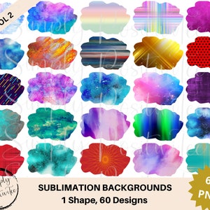 Pacote de fundo de sublimação | 60 designs de sublimação PNG | Fundo Transparente | Clipart | Vários antecedentes