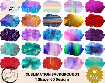 60 PNG Sublimation Backgrounds: Volume 3 Clipart Bundle (Digital Download)