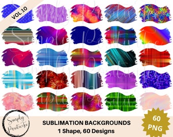Sublimation Background Bundle: 60 PNG Designs, Transparent Clipart (Digital Download)