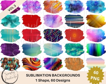 60 sublimatieachtergronden: png-clipartbundel (digitale download)