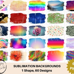 Pacote de fundo de sublimação | 60 designs de sublimação PNG | Fundo Transparente | Clipart | Vários antecedentes