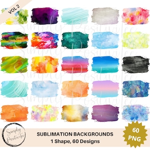 Pacote de fundo de sublimação | 60 designs de sublimação PNG | Fundo Transparente | Clipart | Vários antecedentes