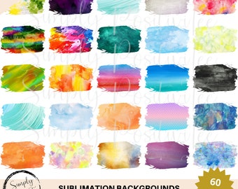 60 aquarelsublimatieachtergronden: png-clipartbundel (digitale download)