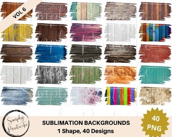 Wood Sublimation Backgrounds: PNG Clipart Bundle (Digital Download)