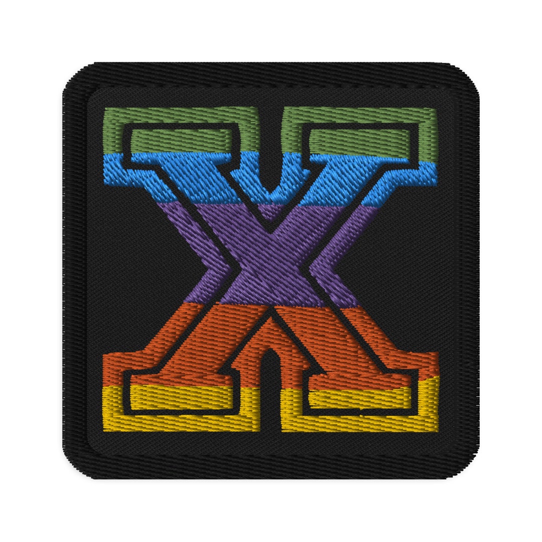 Rainbow Embroidered X Patch - Etsy