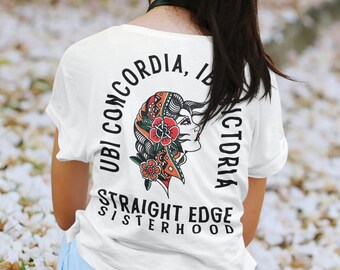Straight Edge Unisex T-Shirt-  Where  There is Unity, There is Victory- xsisterhoodx - straight edge sisterhood Short-Sleeve Unisex T-Shirt