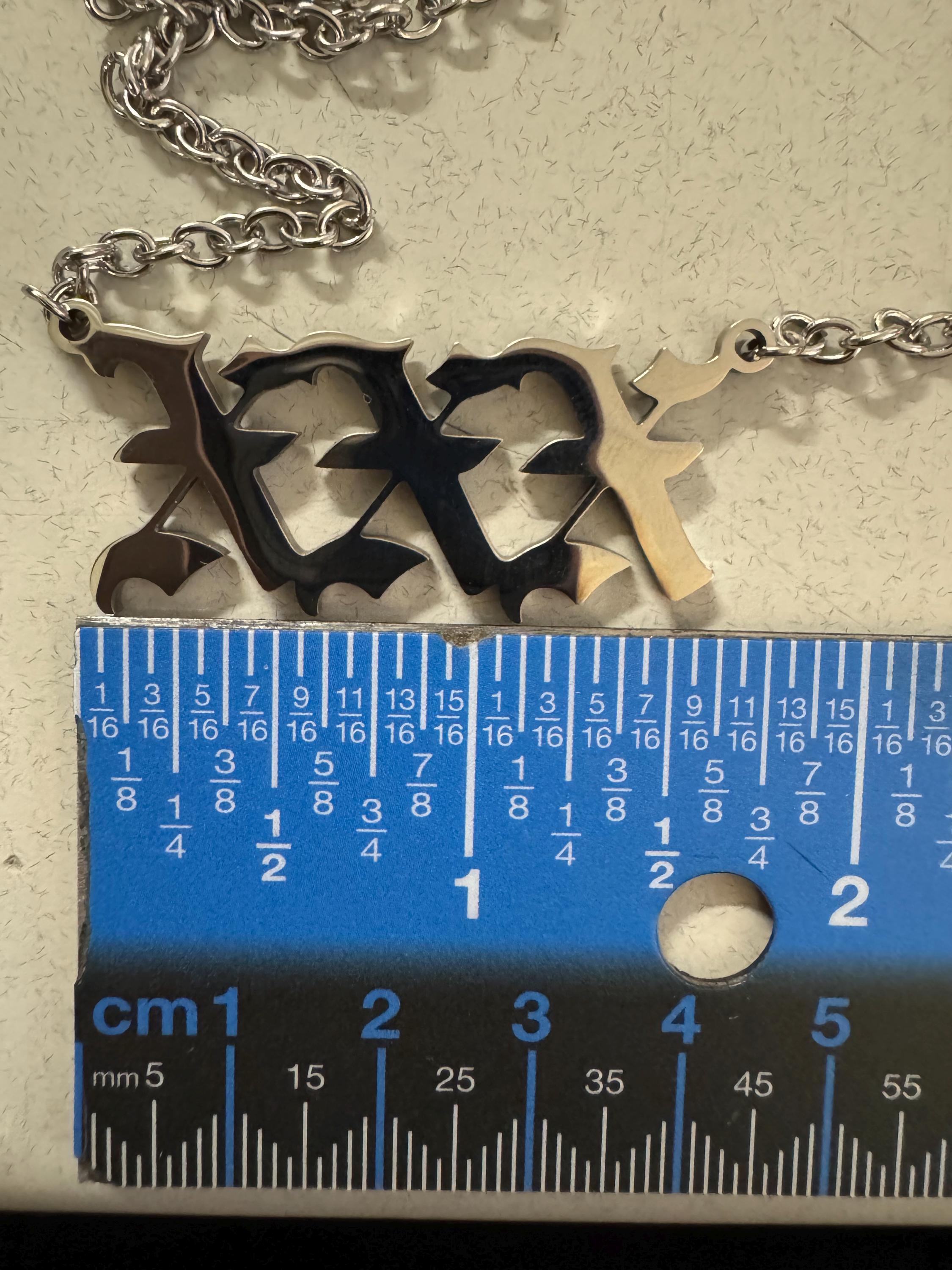 Gothic XXX Straight Edge Necklace- Xsisterhoodx - Etsy