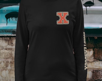Straight Edge - Champion Long Sleeve T-Shirt- Red X - xsisterhoodx