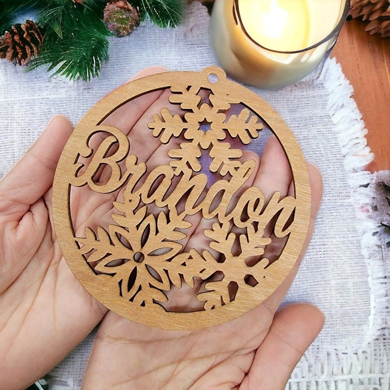 Personalized Wooden Christmas Ornaments Etsy