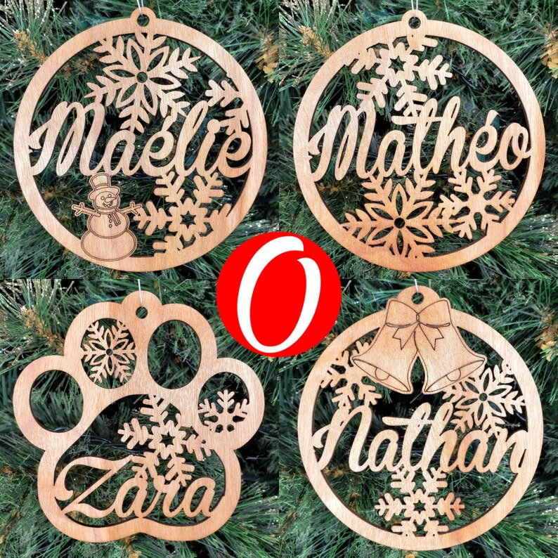Personalized Wooden Christmas Ornaments Etsy