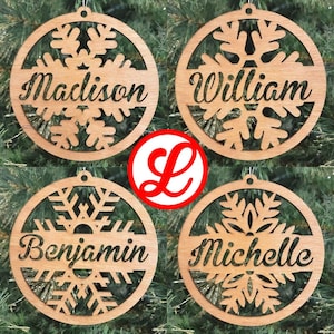 Personalized Wooden Snowflakes Ornaments