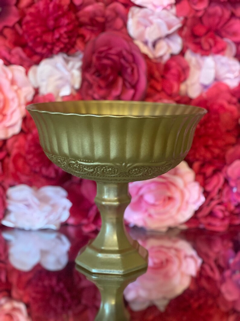 Gold Pedestal Vase Compote Bowl Compote Vase Wedding Etsy