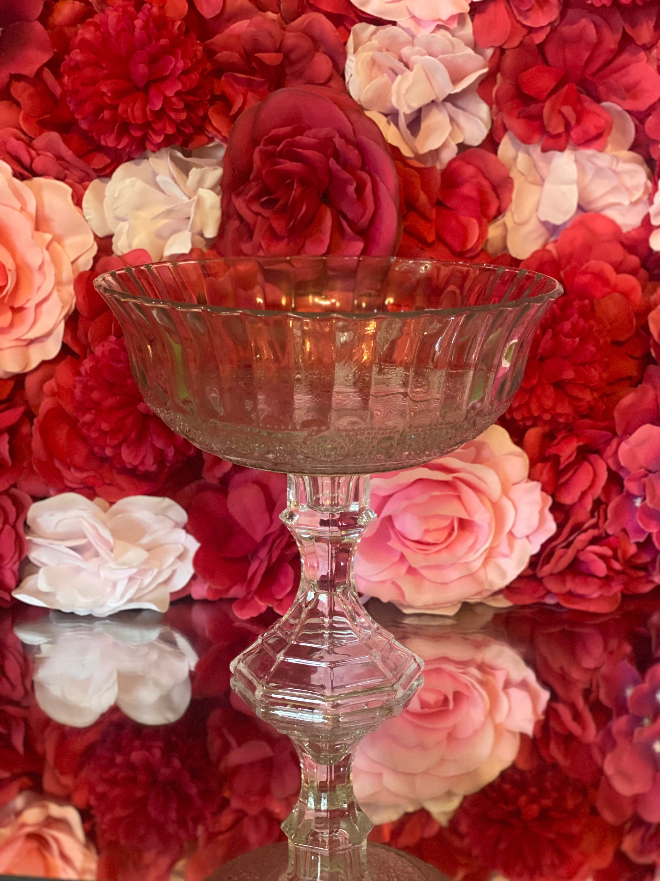 Clear Pedestal Vase Compote Bowl Compote Vase Wedding Etsy