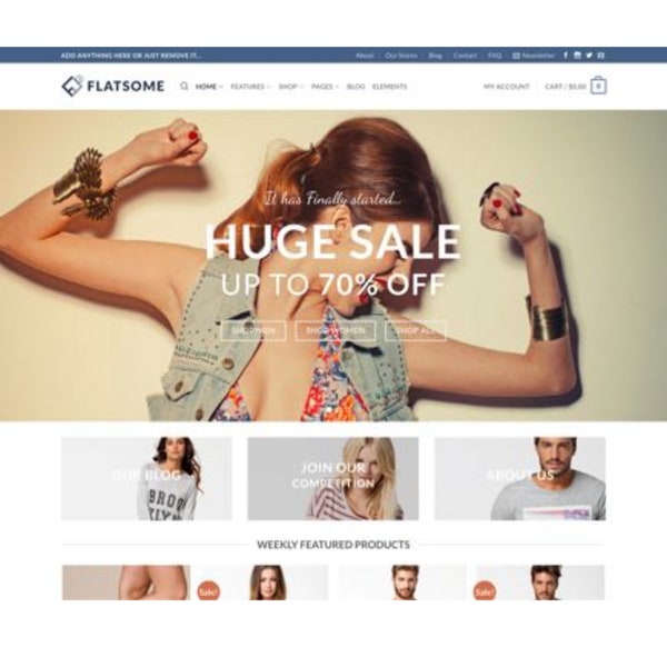 Multi-Purpose Responsive WooCommerce WordPress Theme - Perfect for Clothes, Jewelry, Apparel, Agency, Handmade Products -Flatsome 3.18.1