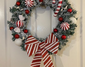 Custom Made Christmas Wreaths | Snowy Christmas Wreath | Christmas Decorations | Front Door Wreath | Handmade Wreath | Winter Wreath