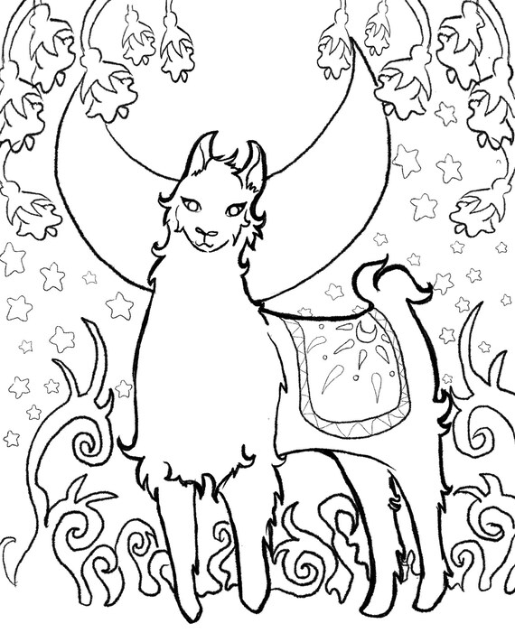 Llama Colouring Page | Etsy